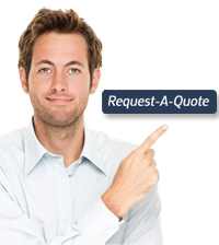 A man pointing to the word " request-a-quote ".